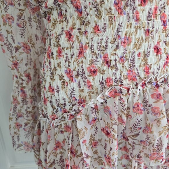 NWT Princess Polly Boho Chic Floral Layered Dress With Smocking, Size 2 - Picture 8 of 14